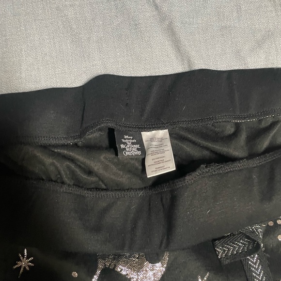 Nightmare Before Christmas Black Silver Metallic Joggers Drawstring - Picture 3 of 3